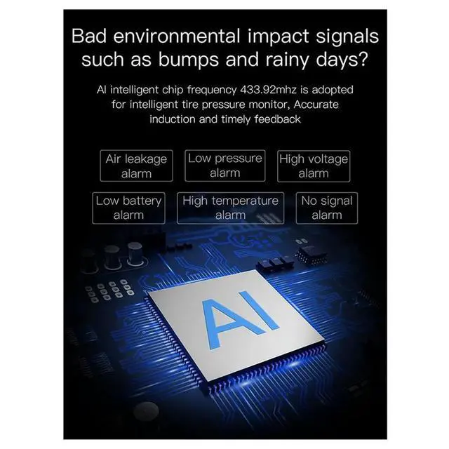 Alt view image 4 of 6 - High-Precision Solar Motorcycle TPMS Tire Tyre Pressure Monitoring Alarms System with 2 Sensors TPMS Bluetooth