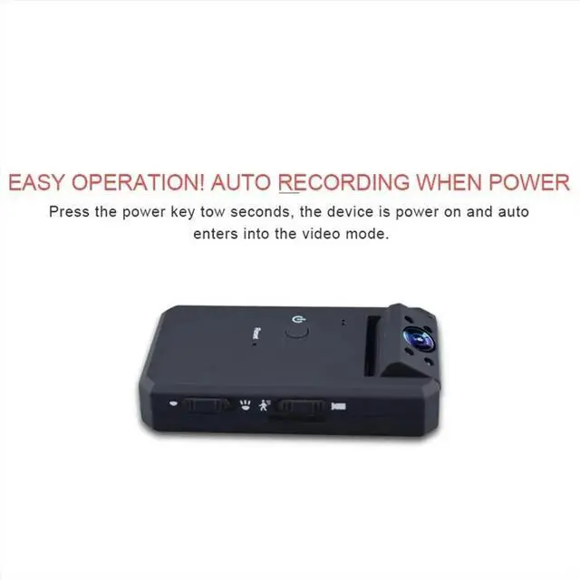 Alt view image 5 of 6 - MD90S Camera Full HD 1080P Infrared Night Vision Body Camera Video DVR 180 Degree Rotation Mini Camcorder Sports DV