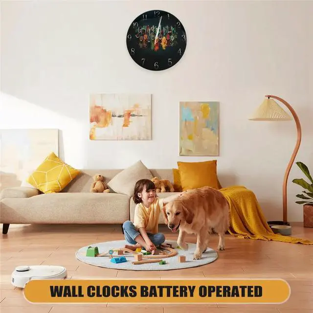 Alt view image 5 of 6 - Silent Glass Wall Clock with Vibrant Spice Design - Thick Reinforced Glass, ModernKitchen & Bedroom Decor