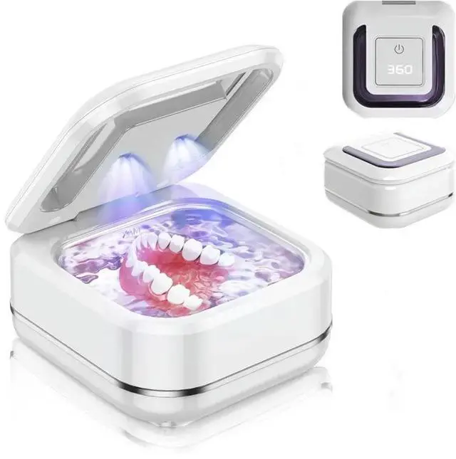 Alt view image 4 of 6 - Mini Ultrasonic Denture Cleaner with Digital Display - Multi-Mode EU Plug