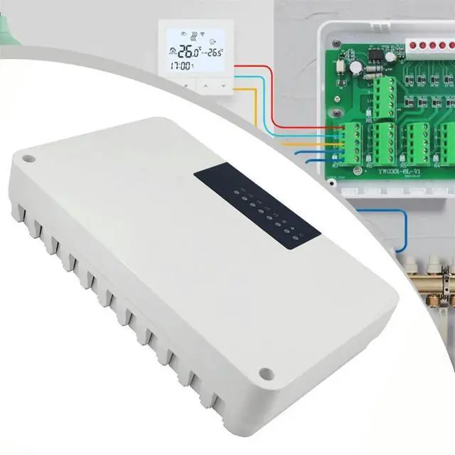 Alt view image 4 of 6 - 1pc 8 Zone Central Heating Controller Floor Hot Water System Pump Valve Actuator for Heating System 8-Way