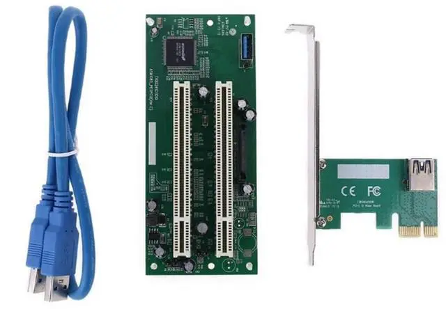 Alt view image 6 of 6 - 2025 PCI-Express to PCI Adapter Card PCIe to Dual Pci Slot Expansion Card USB3.0 Add on Cards Converter PCIE x1 to x16 Card