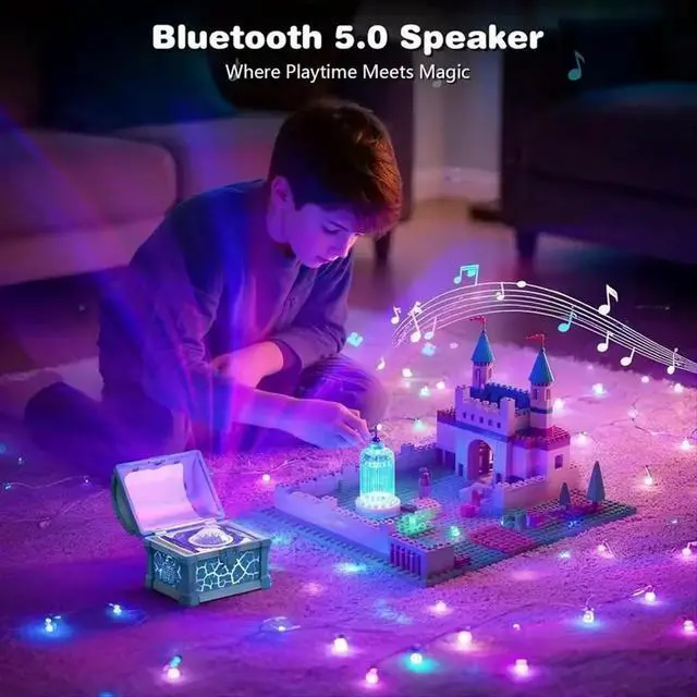 Alt view image 5 of 6 - Treasure Box Projection Light Bluetooth Speaker with White Noise Timeable Bedroom Atmosphere Projector Children Gift