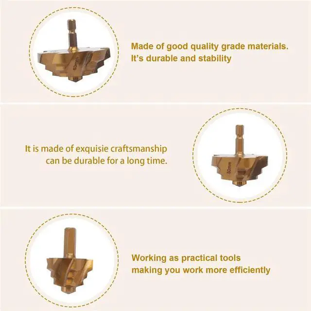 Alt view image 6 of 6 - 3pcs 8mm Shank PPR Lifting,Stepped Drill Bit,Connection Tool 40/50/63mm, for Repair