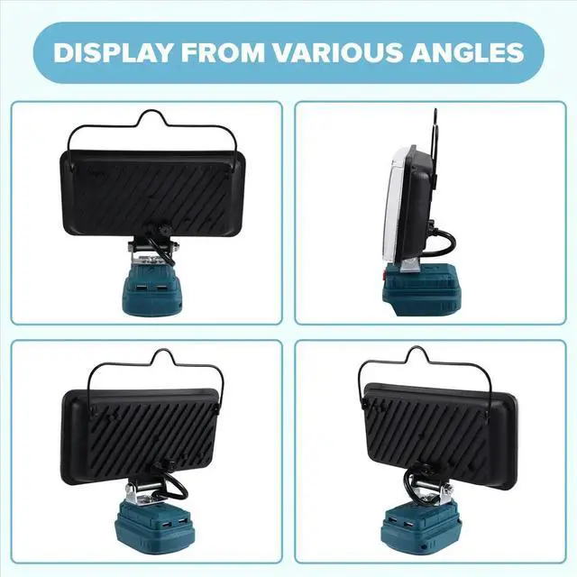 Alt view image 4 of 6 - Work Light 7 Inch Cordless LED Lamp Flashlight for Makita 18V 14V Dual USB Li-Ion Camping Architectural Lights