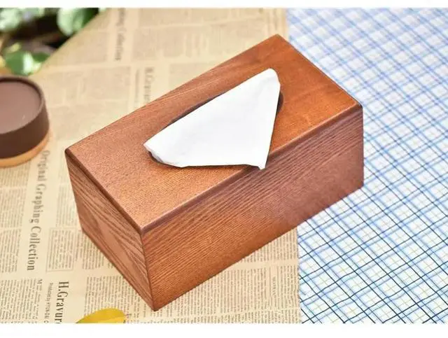Alt view image 6 of 6 - Multifunctional Wooden Tissue Box - for Creative Living Room Solid Wood Napkin Holder for Car and Restaurant