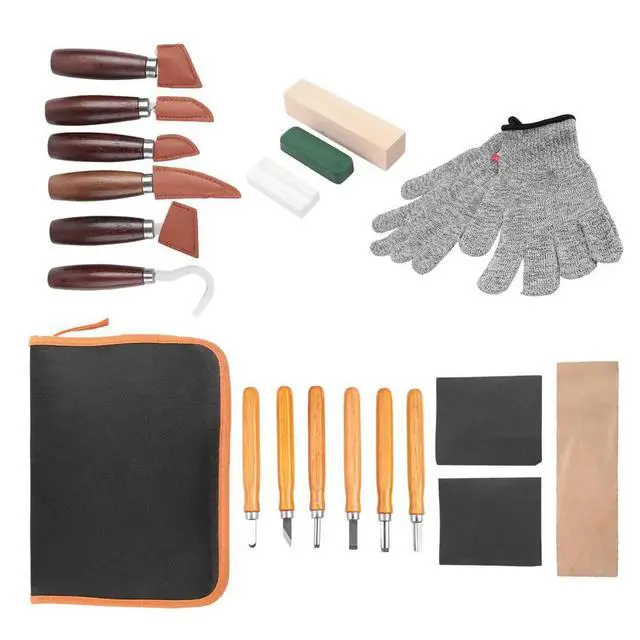 Alt view image 6 of 6 - Woodcarving Knife Set DIY Woodworking Crafthand Carving Tools for Walnut Wood Professional Wood Carving Knives Set