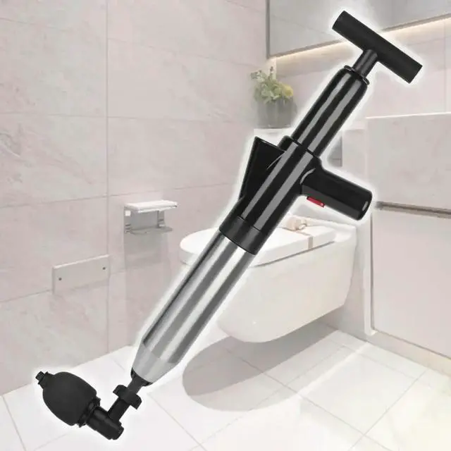 Alt view image 4 of 6 - Toilet Plunger High Pressure Drain Plunger Dredge Clog Remover Sewer Pipe Unblocker Air Drain Blaster