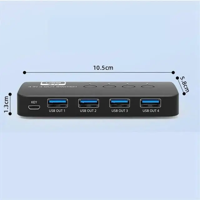 Alt view image 6 of 6 - USB KVM Switch Adapter 2 Input 4 Output USB Switch Printer Sharer for Computer Keyboard Mouse Sharer Controller