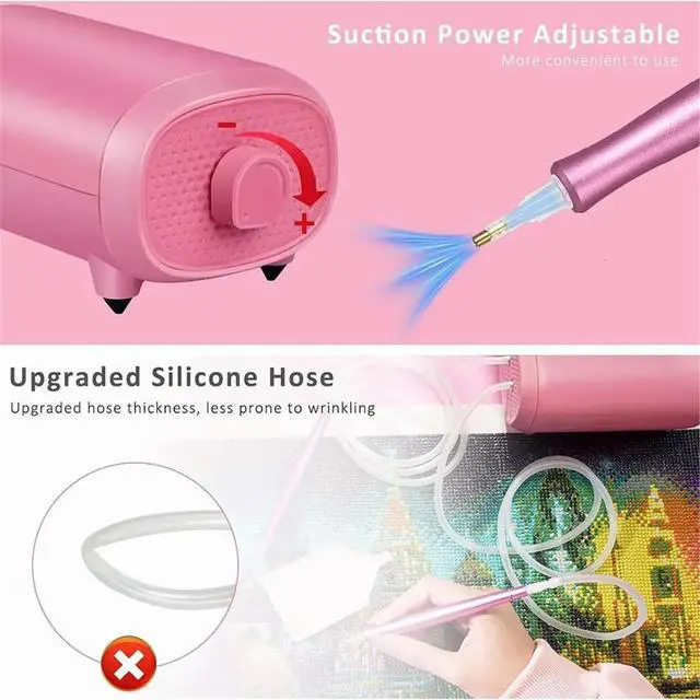 Alt view image 4 of 6 - Vacuum Grinding Stone Painting Pen with 2 Pens,Painter Vacuum Art Pen with Adjustable Suction Power,Art Pen(US Plug)