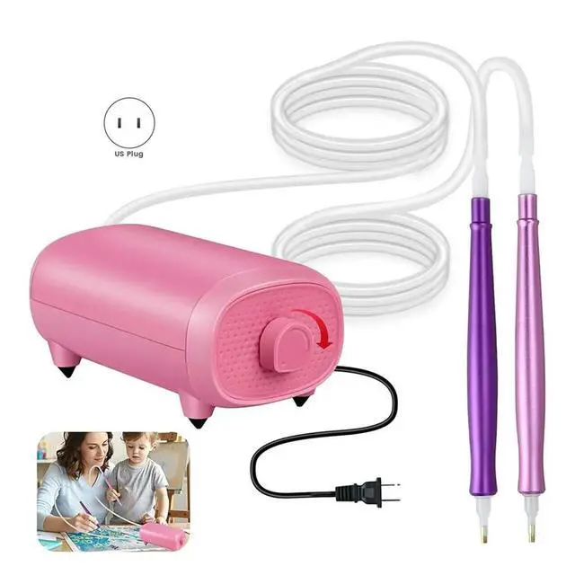 Alt view image 6 of 6 - Vacuum Grinding Stone Painting Pen with 2 Pens,Painter Vacuum Art Pen with Adjustable Suction Power,Art Pen(US Plug)