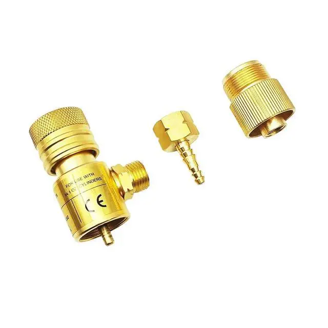 Alt view image 4 of 6 - Oxygen Welded Gas Regulator MAPP Transfer 7/16" Flat Tank Set Full Copper Explosion-Proof Pressure Regulator Gas Valve