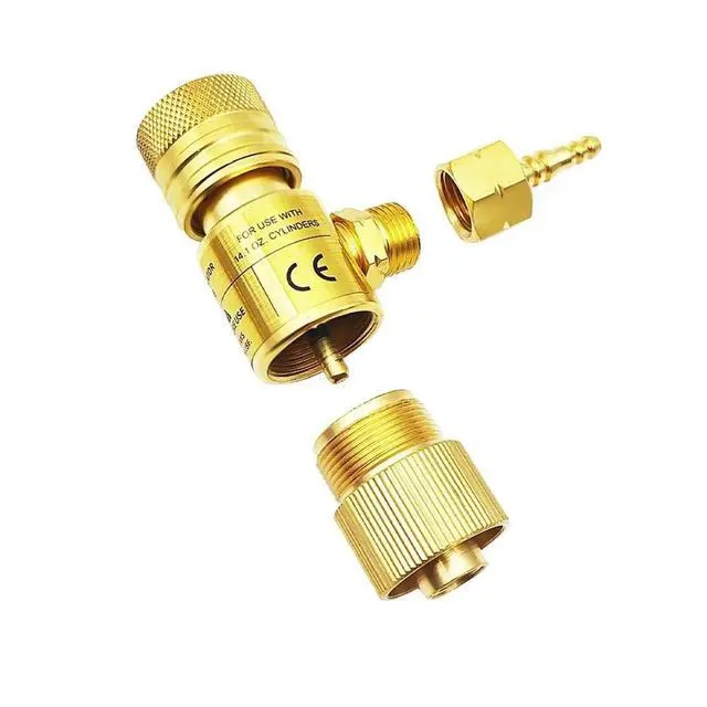 Alt view image 5 of 6 - Oxygen Welded Gas Regulator MAPP Transfer 7/16" Flat Tank Set Full Copper Explosion-Proof Pressure Regulator Gas Valve