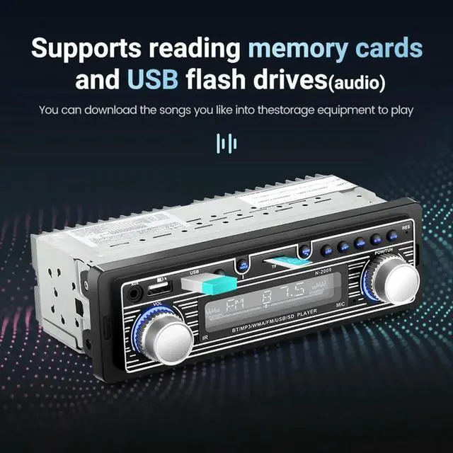 Alt view image 4 of 6 - Car Bluetooth MP3 Player, Single Spindle Machine, Car Radio, Dual USB Charging, TF Player