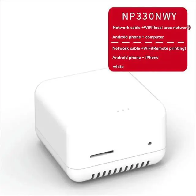 Alt view image 5 of 6 - 1PCS NP330 Network USB 2.0 Print Server USB2.0 Mini Printer Server 100Mbps RJ45 Connection for Androids Phones US Plug