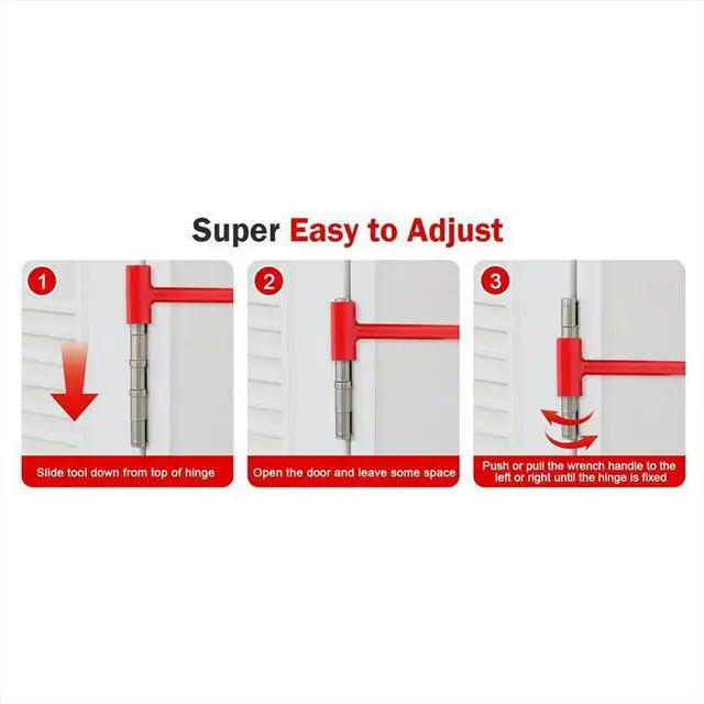 Alt view image 6 of 6 - 4 in 1 Door Hinge Adjustment Tool with Thread Multi-Size Universal Door Adjustment Wrench for Door Cabinet Alignment