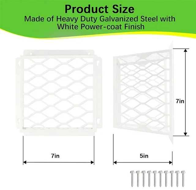 Alt view image 5 of 6 - 2pcs Bird Guards for Dryer Vents - Universal Bird Guard Vent Cover Kit for 3-4in Exhaust Fans