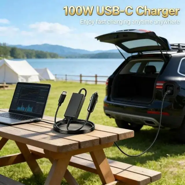 Alt view image 6 of 6 - 2025 Efficient PD100W Type C Car Adapter Fast Charging Solution For Laptops Using Heavy Duty ABS l