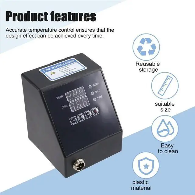 Alt view image 5 of 6 - 220V for Mug/Plate/Stone Photo/T-Shirt Heat Press Machine Digital Control Heat Press Machine Temperature Control