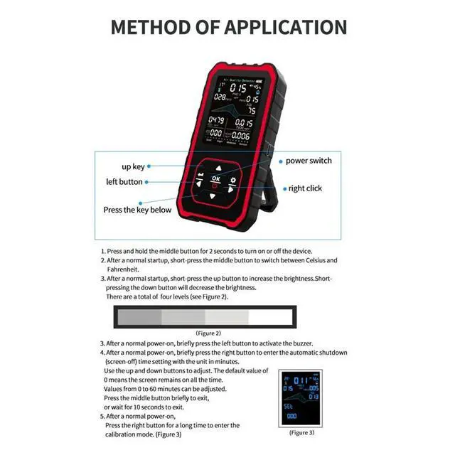 Alt view image 4 of 6 - gooddd Indoor Air Detector Rea for AQI, CO2, PM2.5, PM1.0 TVOC, HCHO, Particles, Temperature & Humidity Black
