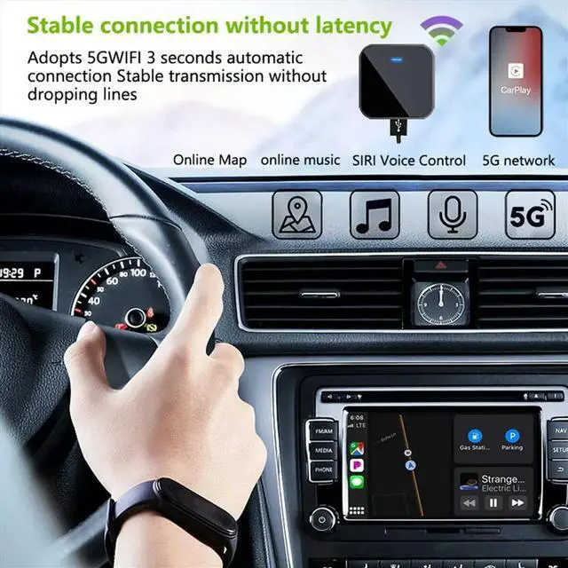 Alt view image 4 of 6 - uyuy Wired to Adapter Box 2-in-1 Carplay and Android Auto Mini Box for USB/Type C Dongle Plug and Play Auto Parts
