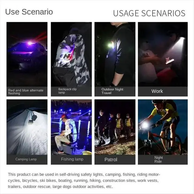 Alt view image 4 of 6 - Shoulder Light LED Shoulder Clip Type Red and Blue Flash Operation Orientation Safety Light,Outdoor Fishing Riding