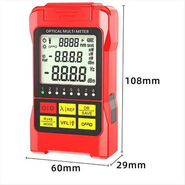 Alt view image 6 of 6 - Fiber Optic Optical Power Meter 50MW RJ45 Tester -70-+10dbm Mini Optical Power Meter Network Light Attenuation Tester