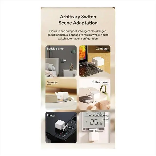 Alt view image 6 of 6 - Rechargeable Tuya Bluetooth 5.2 Switch for Fingerbot Plus 5V Robot Button Pusher Arm Switch for Alexa Google Home