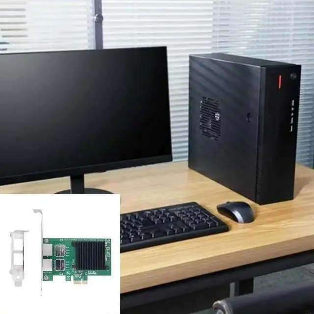 Alt view image 5 of 6 - I350-T2 PCI Gigabit Networking IEEE 802.1P PCIE 1000Mbps Desktop RJ45 Ethernet Adapter Card RJ45 2 Port