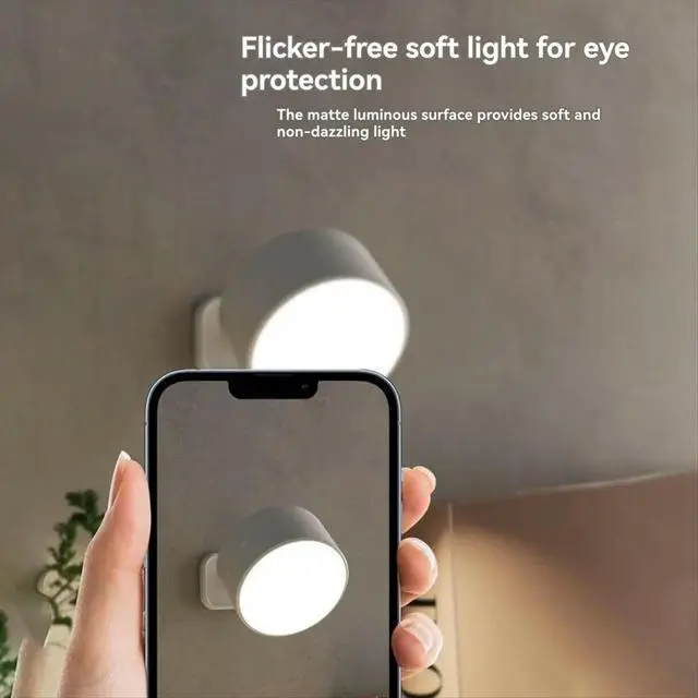 Alt view image 4 of 6 - Rechargeable Magnetic LED Wall Light 360° Rotation Touch Remote Control Cabinet Spotlight for Home & Office Black