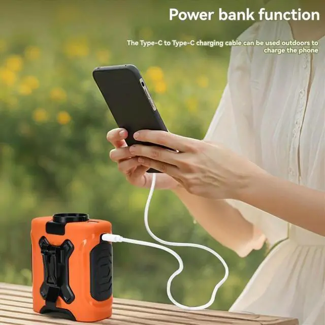 Alt view image 5 of 6 - Waist Fan 10000mAh Rechargeable Neck & Clip Fan with Strong Wind Ideal for Outdoor, Camping, Lighting A