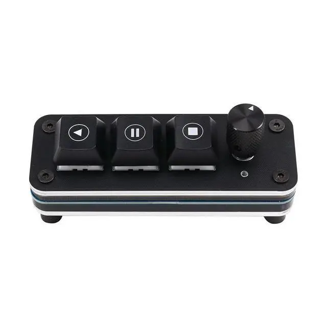 Alt view image 6 of 6 - Media Controller QKeyboard Professional Performance 3-Key Knob Drive Free Music Player Controller USB Type-C
