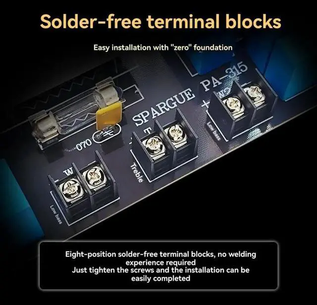 Alt view image 5 of 6 - 3 Ways HiFi Speaker Frequency Divider 1 High 2 Low 700W Audio Crossover Filter Distributior DIY High-Fidelity Divider