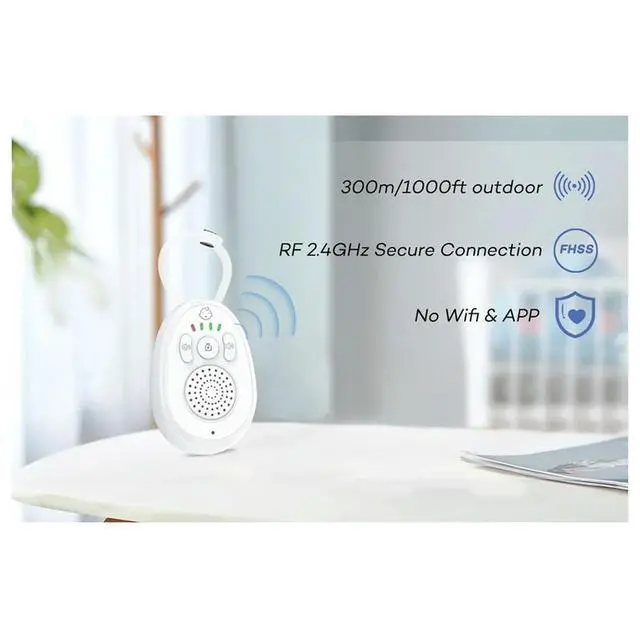 Alt view image 5 of 6 - 2.4GHz Baby Walkie-Talkie Small Babyphone Monitor Two-Way Audio Function Intercom Rechargeable