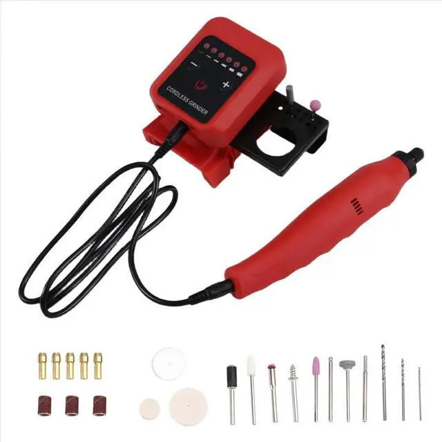 Alt view image 6 of 6 - 18-21v Lithium Small Electric Grinder 6 Speed Adjustment for Milwaukee Interface Small Electric Drill