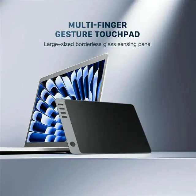 Alt view image 4 of 6 - Multi-Function Gestures Trackpad Rechargeable Touchpad Bluetooth + 2.4G + Wired Touchpad for Laptop
