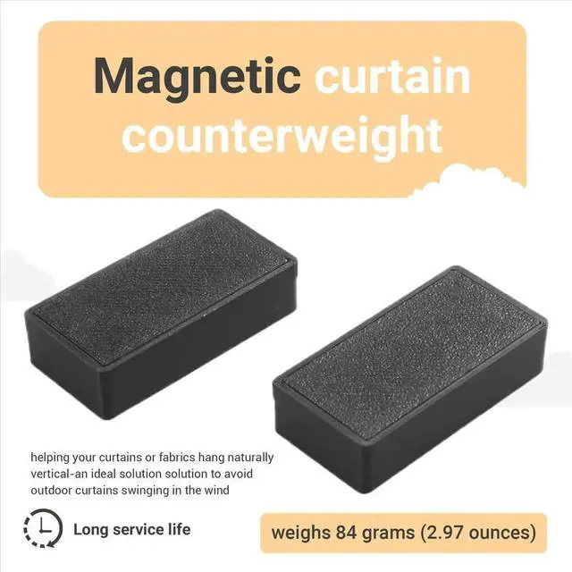 Alt view image 5 of 6 - 10pairs Outdoor Curtain Weights,Plastic Wrapped Magnetic Drapery Weights,for Heavy Wind,Outside Curtain,Shower Curtain