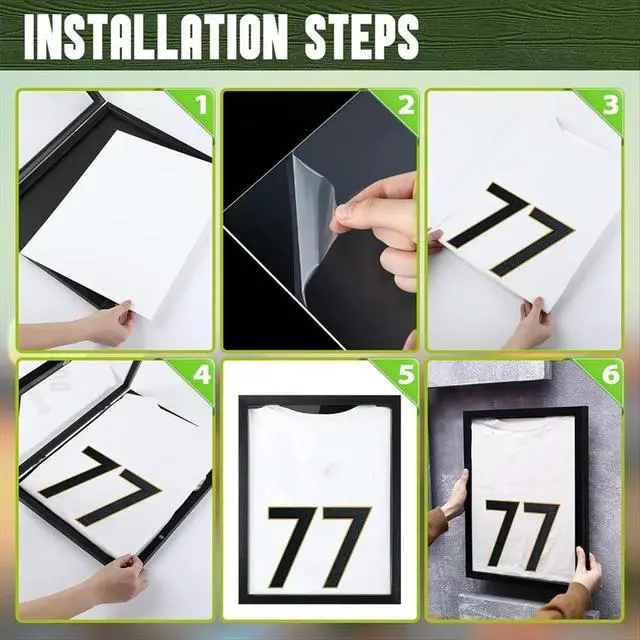 Alt view image 4 of 6 - T Shirt Display Frame, 18x14Inch Shadow Box T Shirt Frame with 98% UV Protection Acrylic, 1Inch Depth of Usable Space