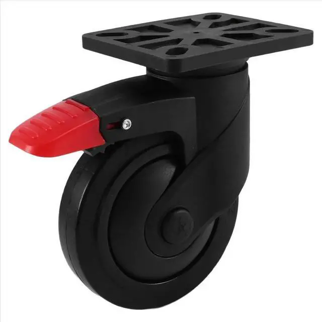 Alt view image 6 of 6 - 5 Inch Caster Wheel with Brake Bracket Mute Swivel Casters for Workbenche Machine Electric Equipment Shelve Trash Bin