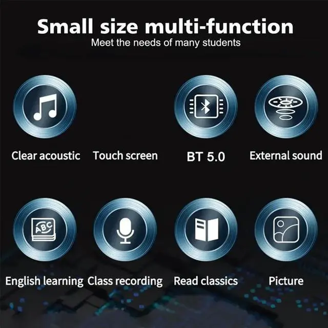 Alt view image 4 of 6 - l Bluetooth 5.0 MP3 Music Player Built-in Speaker MP4 Player 2.4 Inch Full Touch TFT Color Screen Radio HIFI