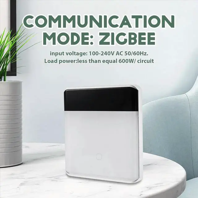 Alt view image 4 of 6 - Tuya ZigBee 3.0 Remote Control LED Display Switch Glass Touch Switch White EU Plug