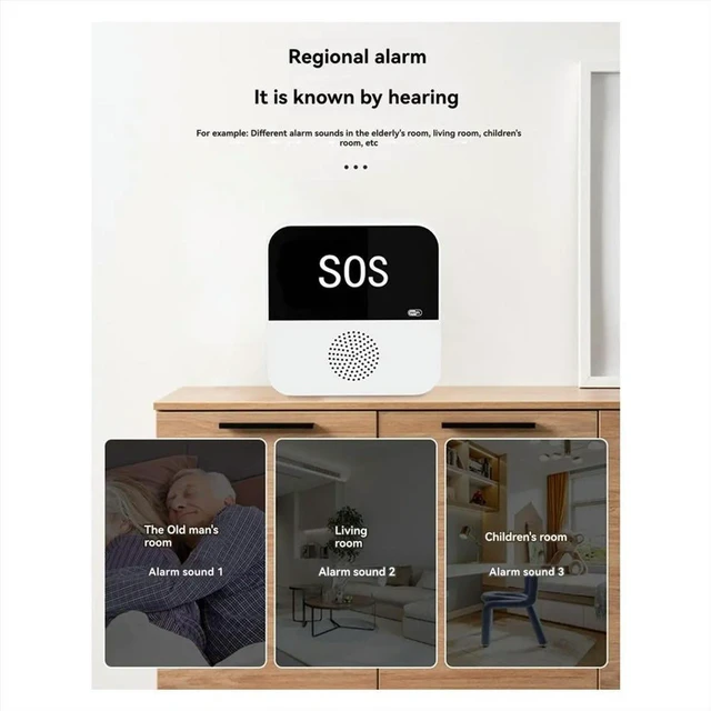 Alt view image 5 of 6 - Tuya SOS+3Call Button for Elderly Emergency Medicals Alert System with Caregiver Pager for Seniors Patients