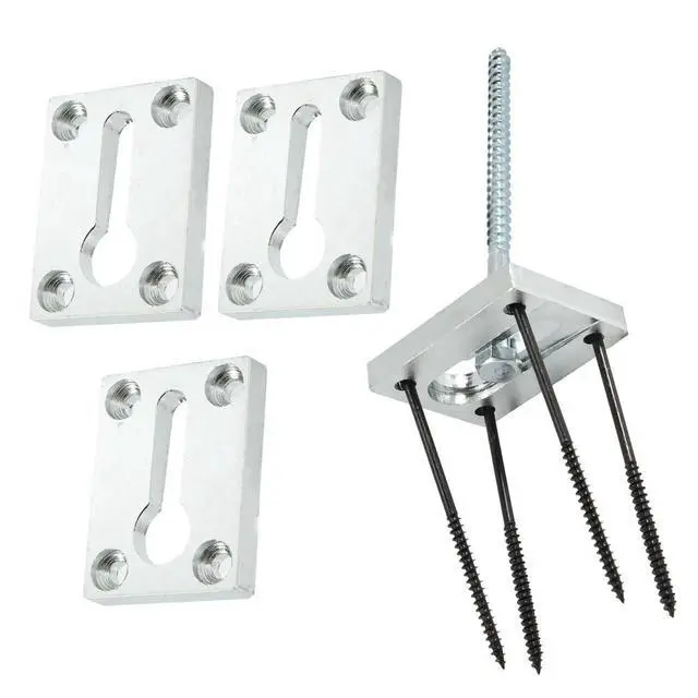 Alt view image 6 of 6 - 4 Sets el Post Fastener Wood Handrail Installation Hardware Works on Finished Floors,Stairs,Ceramic Tile and Concrete