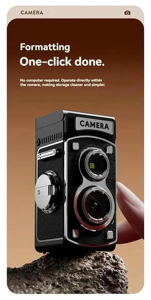 Alt view image 6 of 6 - Retro Digital Camera with 1.4 Inch Screen Hand Crank Video 8MP Photo Compact Vintage CCD Camera for Birthday Gift