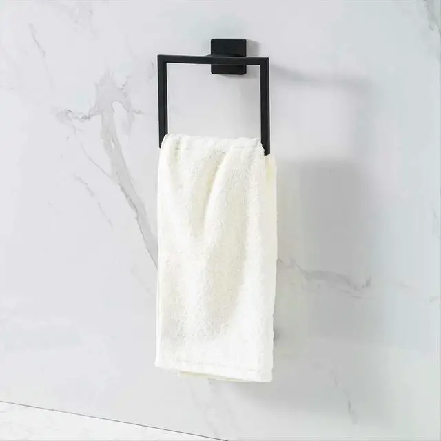 Alt view image 4 of 6 - 5pcs Towel Bar Set Stainless Steel Towel Ring Bathroom Coat Hook Bathroom Tissue Holder Set. Silver
