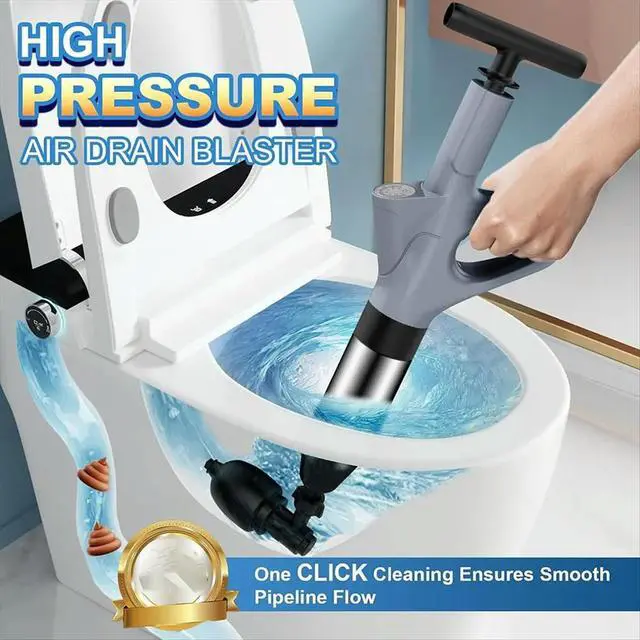 Alt view image 6 of 6 - Toilet Plunger, Toilet Plunger, Air Drain with Real-Time, Heavy Duty Plunger for Bathroom and Plumbing Clogs
