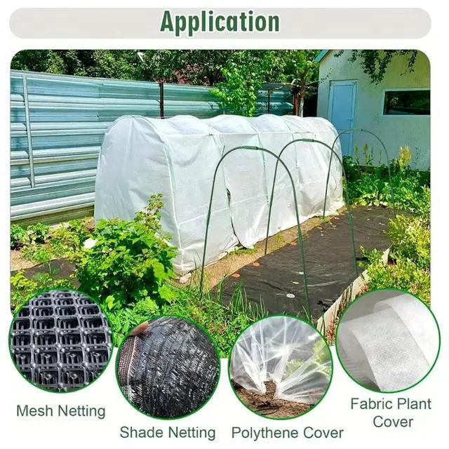 Alt view image 4 of 6 - Garden Arch Kit for Vegetable Planting - Easy Setup Greenhouse for Raised Beds Row Cover Garden Fabric