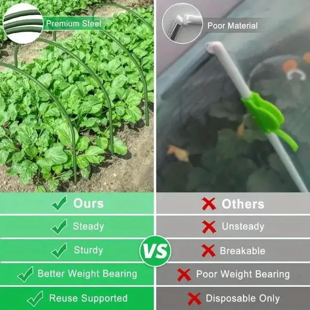Alt view image 5 of 6 - Garden Arch Kit for Vegetable Planting - Easy Setup Greenhouse for Raised Beds Row Cover Garden Fabric