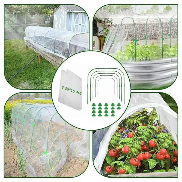 Alt view image 6 of 6 - Garden Arch Kit for Vegetable Planting - Easy Setup Greenhouse for Raised Beds Row Cover Garden Fabric
