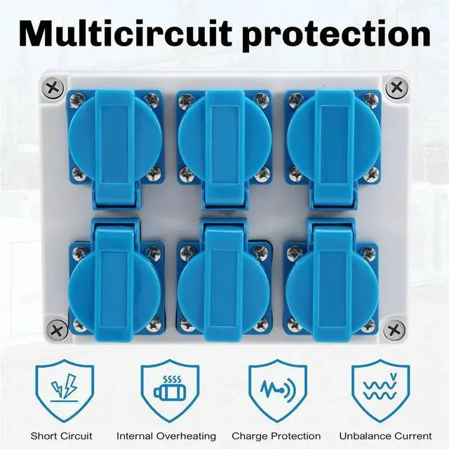 Alt view image 5 of 6 - Outdoor Power Supply Construction Power Distributor 16A Power Socket Waterproof and Dustproof EU Plug